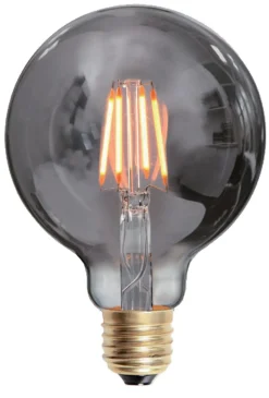 Edison E27 globe filament 6W 2200K 95 mm 3 step dim - Smoke