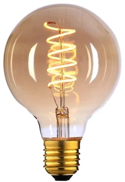 Edison globe amber spiral E27 6W LED 95mm - 3 step dim