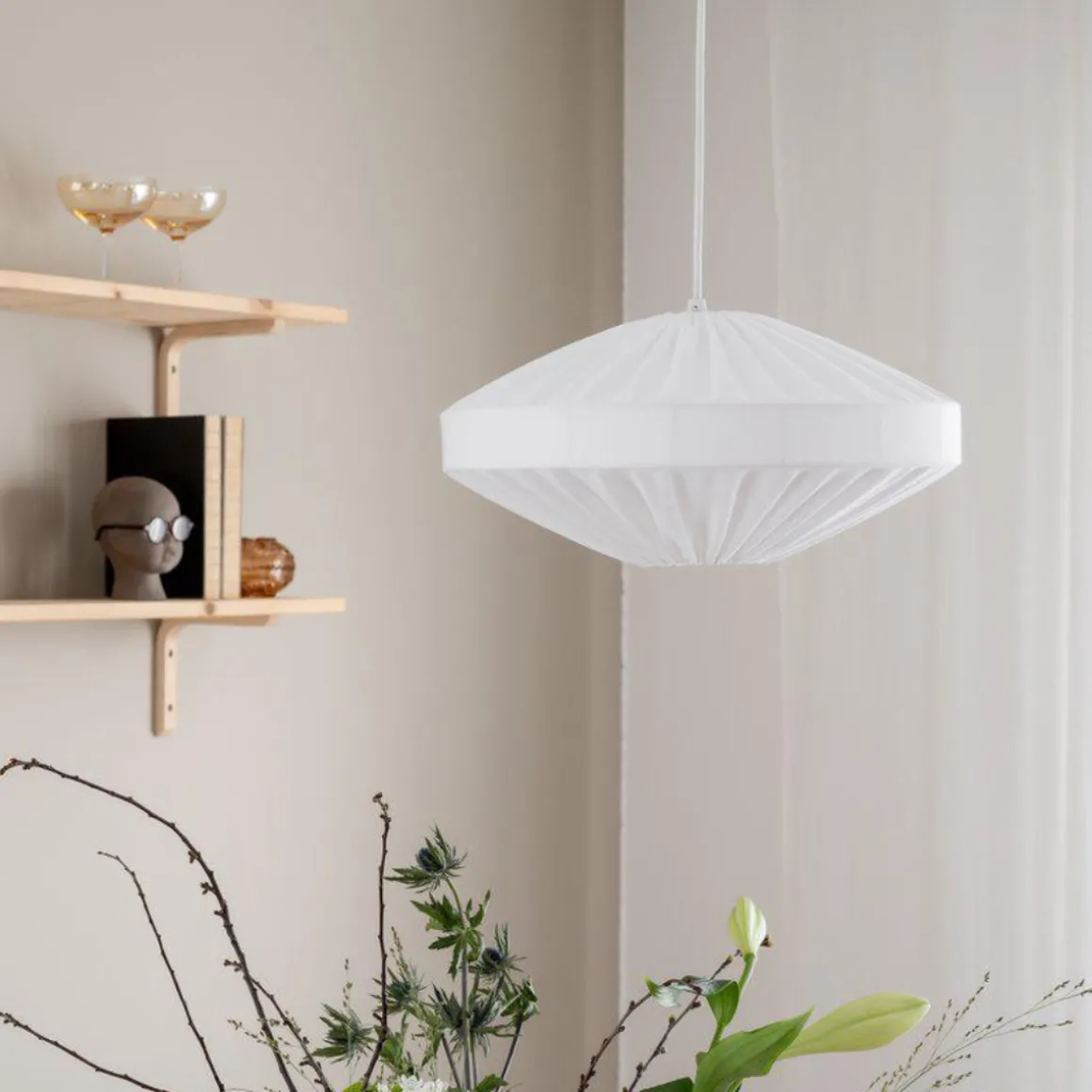 Edith takpendel 38 cm - Hvit