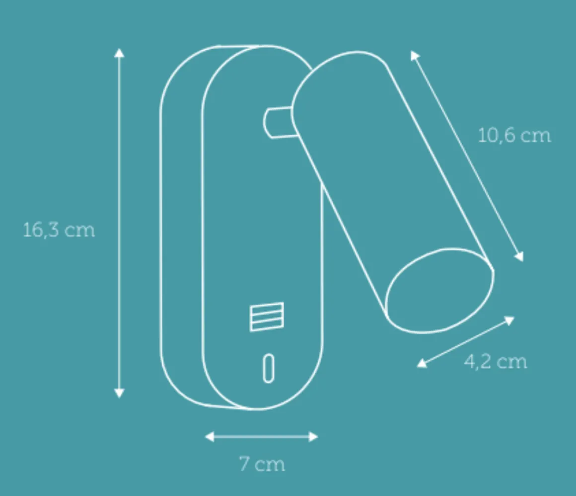 Ego vegglampe dimbar m/ USB - Hvit