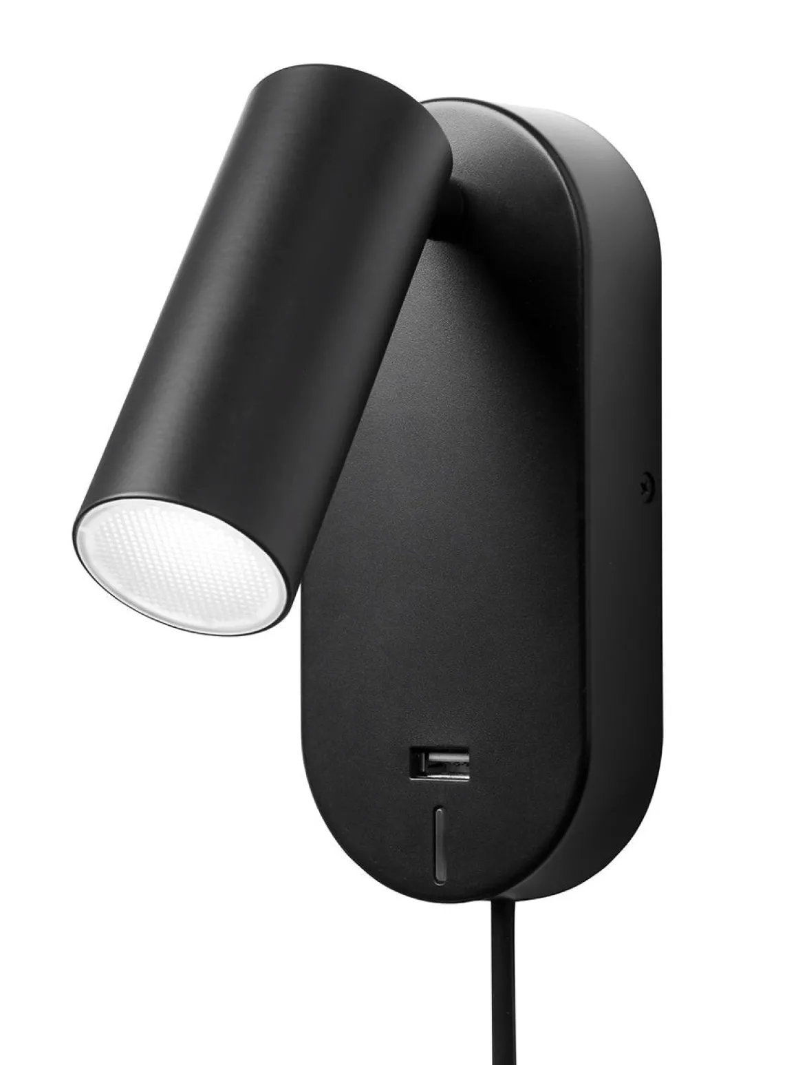 Ego vegglampe dimbar m/ USB - Svart