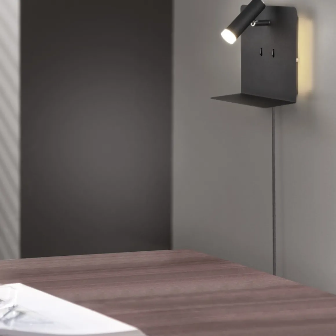 Element vegglampe - Svart