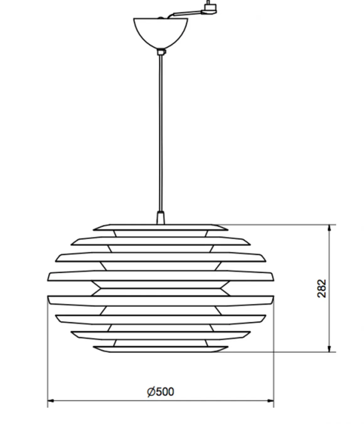 Ellipse taklampe 50cm