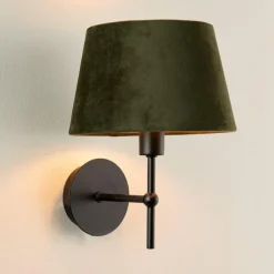 Emir vegglampe m/skjerm - Svart/Oliven