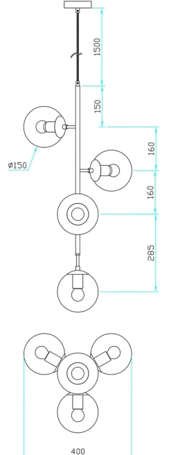 Emrik takpendel vertikal uten kupler - Svart