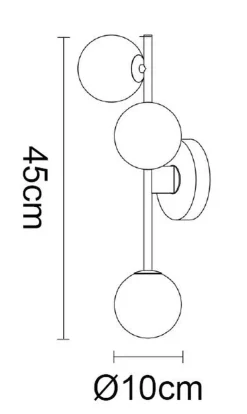 Emrik vegg/tak lampe - Messingfarget/Opal