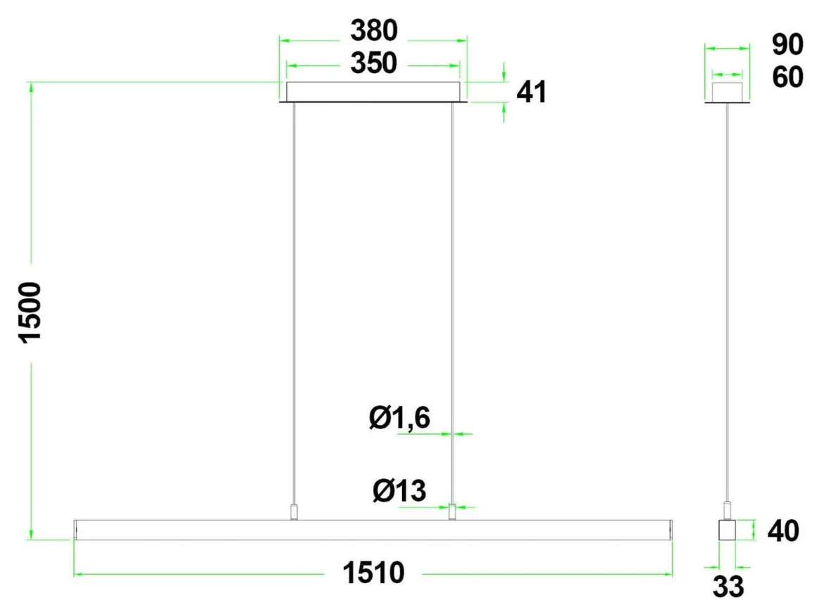 Era 1500 takpendel 27W LED 2700 Kelvin RA90 dimbar