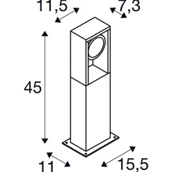 Eskina pullert 45 cm 15W 3000/4000 Kelvin IP65
