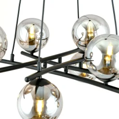 Essa takpendel 8-lys - Svart/Røykfarget