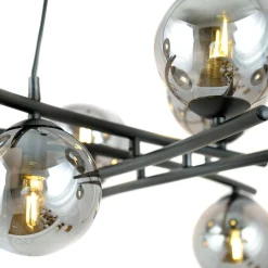 Essa takpendel 8-lys - Svart/Røykfarget