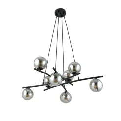 Essa takpendel 8-lys - Svart/Røykfarget
