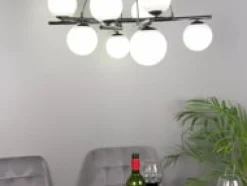 Essa takpendel 8-lys - Svart/Røykfarget