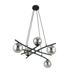 Essa takpendel 5-lys - Svart/Røykfarget