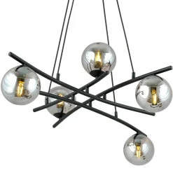 Essa takpendel 5-lys - Svart/Røykfarget