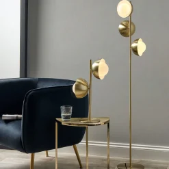 Estelle gulvlampe 141 cm - Opal/Messingfarget