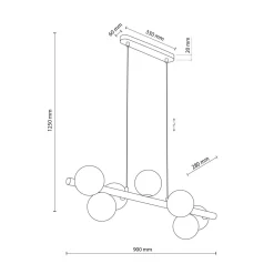 Estera wood takpendel 7-lys