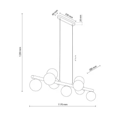 Estera wood takpendel 9-lys
