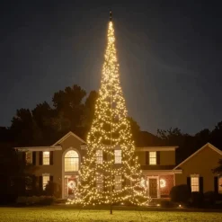 Fairybell 8M flaggstang julebelysning - 1500 LEDlys - med twinkle