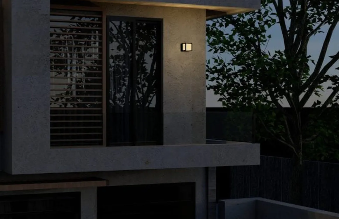 Faro 120 vegglampe utendørs Colour Switch 9W IP65 Dimbar - Antrasitt grå