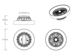 Farsund tak vifte 3000-6500K 26,8W m/Fjernkontroll - Grå