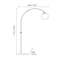 Feliciani gulvlampe 175 cm - Messing/Marmor