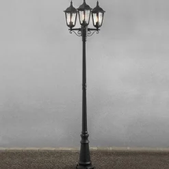 Firenze 3-arm lykt inkludert stolpe 220 cm - Svart