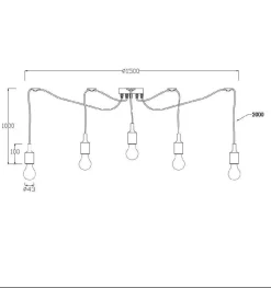 Fix multi 5 lys takpendel - Svart