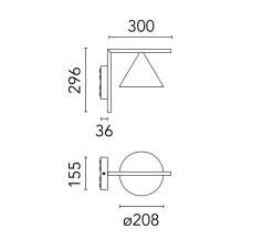 Flos Captain Flint utendørs vegglampe - svart
