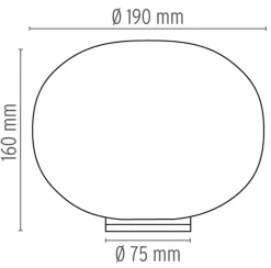 Flos Glo-Ball Basic Zero bordlampe 19cm - med dimmer
