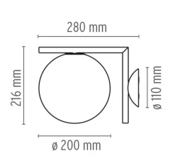 Flos IC Lights C/W1 - vegg / taklampe