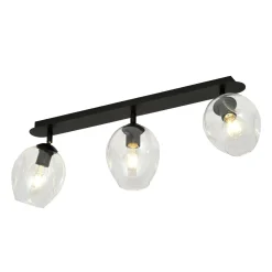 Flow taklampe 3-lys - Svart/Klar