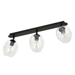 Flow taklampe 3-lys - Svart/Klar