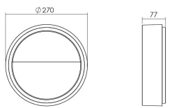 Frame round vegglampe 7W 3000 Kelvin IP66 Dimbar
