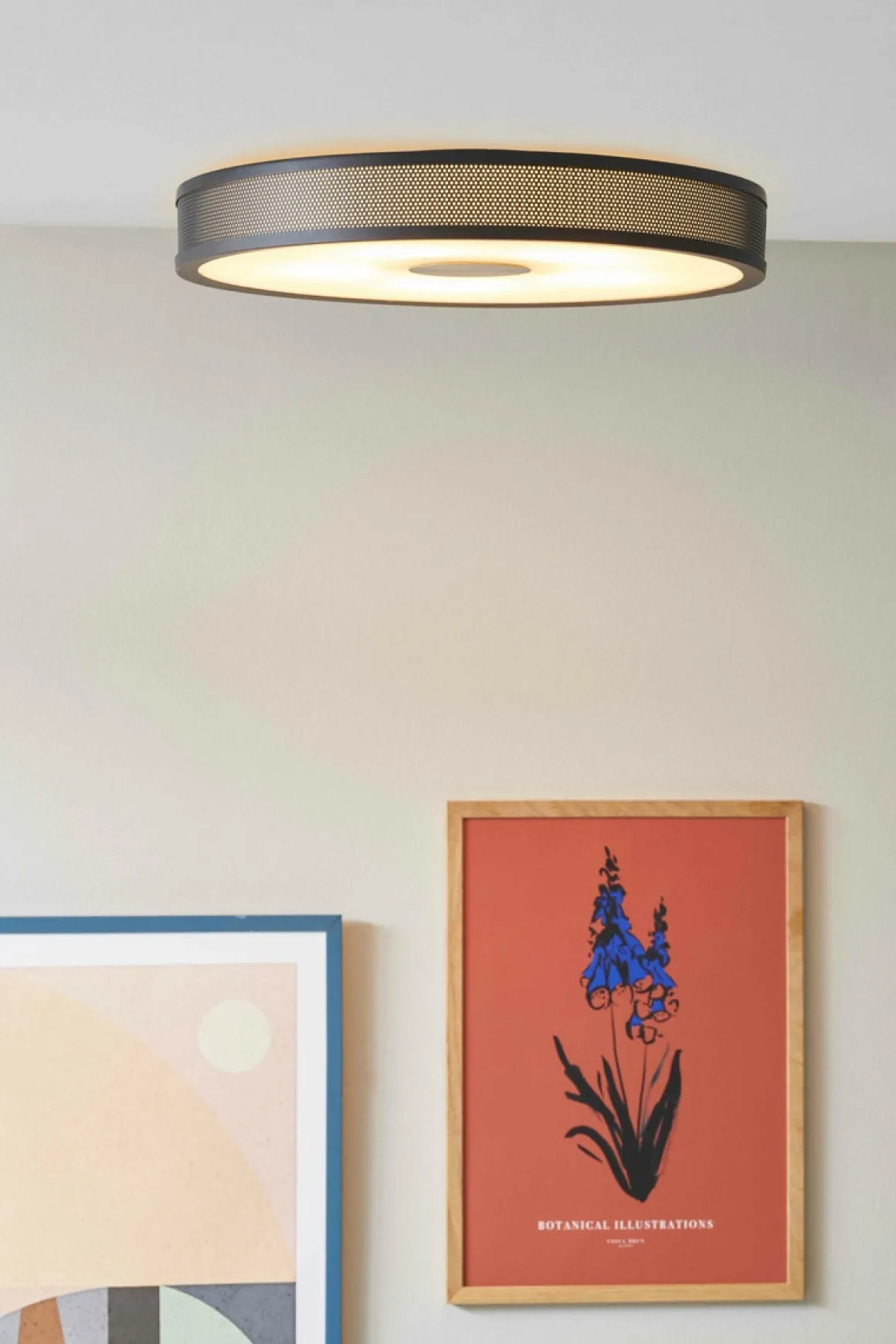 Frame taklampe 43 cm - Svart/Antikk messing