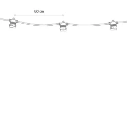 Garden Garland utendørs lysslynge 9 meter 15 lys IP65 Startsett - Svart