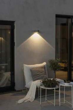 Gela vegglampe utendørs ned 6W IP54 - Mørk grå