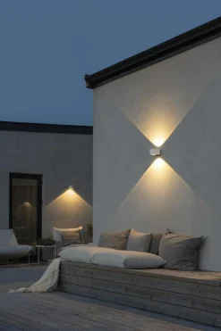 Gela vegglampe utendørs ned 6W IP54 - Hvit