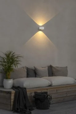 Gela vegglampe utendørs opp/ned 2x6W IP54 - Hvit