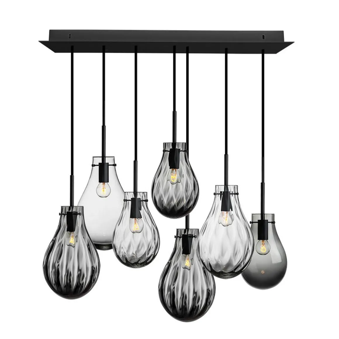 Glitre Dråper 7 stk - Grå