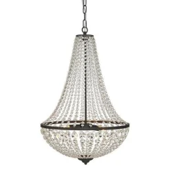 Gränsö lysekrone 3l - Svart/klar - Svart / Klar