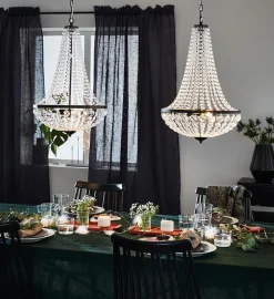 Gränsö lysekrone 2l - Svart/klar - Svart / Klar