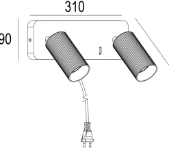 Grooves K2 vegglampe