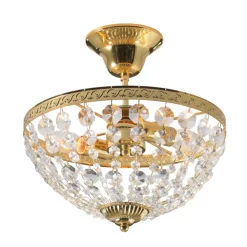 Hanaskog taklampe 30 cm - Gull og krystall - Gull