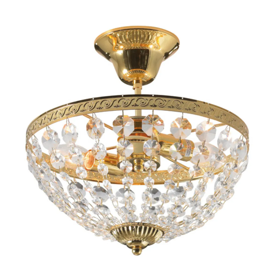 Hanaskog taklampe 30 cm - Gull og krystall - Gull