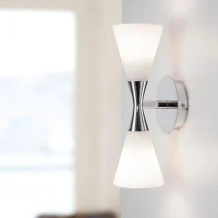 Harlekin Duo vegglampe - Krom