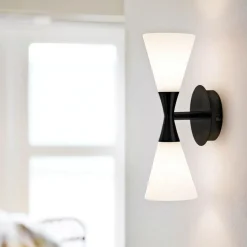 Harlekin Duo vegglampe - Matt Svart