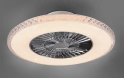 Harstad tak vifte 3000-6500K 39,6W m/Fjernkontroll - Kromfarget