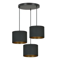 Hilde rondell takpendel 3 lys - Sort/Gullfarget