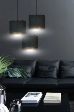 Hilde rondell takpendel 3 lys - Sort/Gullfarget