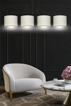 Hilde takpendel 4 lys - Hvit/Gullfarget